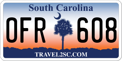 SC license plate OFR608