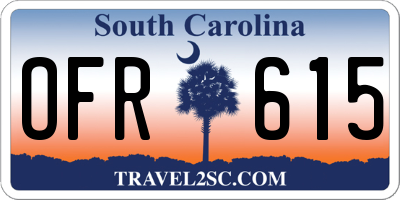 SC license plate OFR615