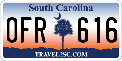 SC license plate OFR616