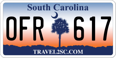 SC license plate OFR617