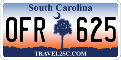 SC license plate OFR625