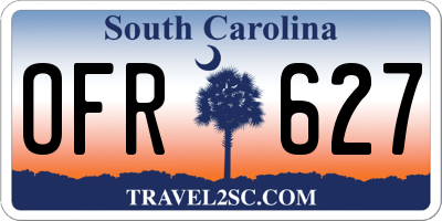 SC license plate OFR627