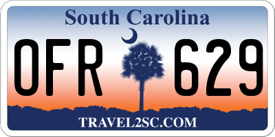 SC license plate OFR629