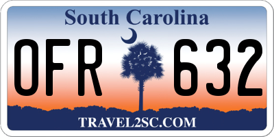 SC license plate OFR632