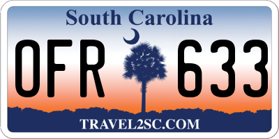 SC license plate OFR633