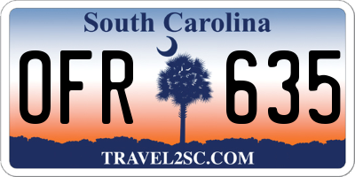 SC license plate OFR635
