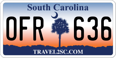 SC license plate OFR636