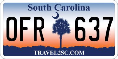 SC license plate OFR637
