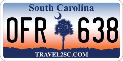 SC license plate OFR638