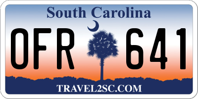 SC license plate OFR641