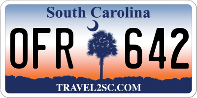 SC license plate OFR642