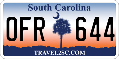 SC license plate OFR644