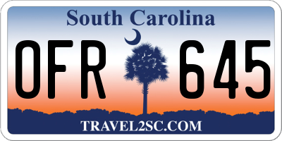 SC license plate OFR645