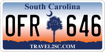 SC license plate OFR646