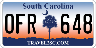 SC license plate OFR648