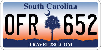 SC license plate OFR652