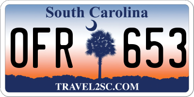 SC license plate OFR653