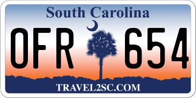SC license plate OFR654