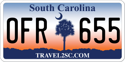 SC license plate OFR655