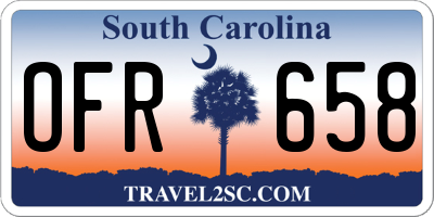SC license plate OFR658