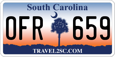 SC license plate OFR659