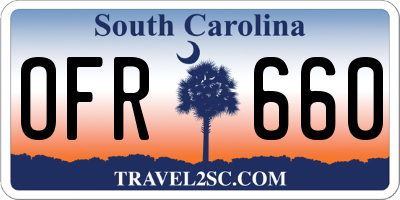 SC license plate OFR660