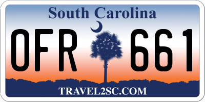 SC license plate OFR661