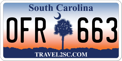 SC license plate OFR663