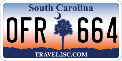 SC license plate OFR664