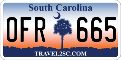 SC license plate OFR665