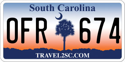 SC license plate OFR674