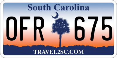 SC license plate OFR675