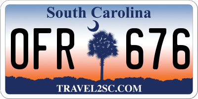 SC license plate OFR676