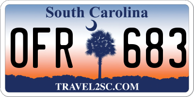 SC license plate OFR683