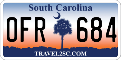 SC license plate OFR684