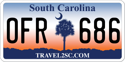 SC license plate OFR686