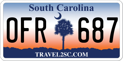 SC license plate OFR687
