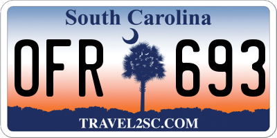 SC license plate OFR693