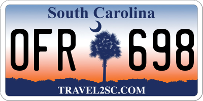 SC license plate OFR698