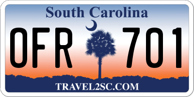 SC license plate OFR701