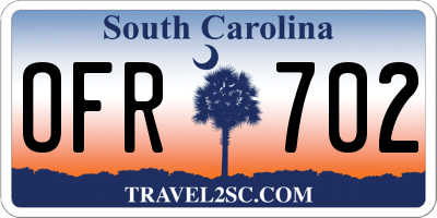 SC license plate OFR702