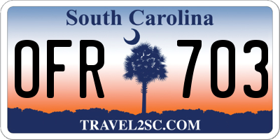 SC license plate OFR703