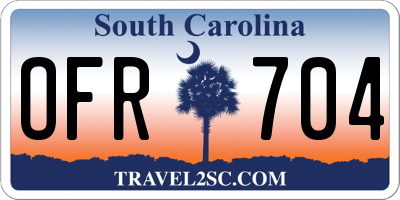 SC license plate OFR704