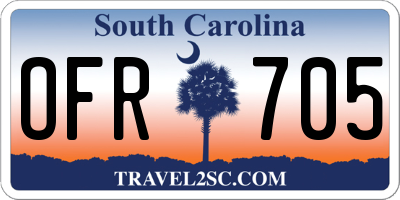 SC license plate OFR705