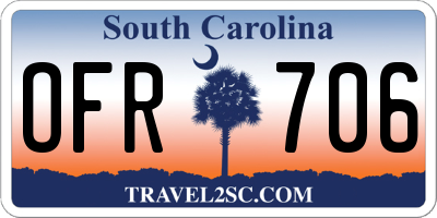 SC license plate OFR706