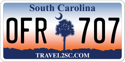 SC license plate OFR707