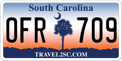 SC license plate OFR709