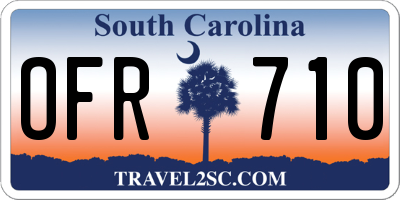 SC license plate OFR710