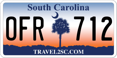 SC license plate OFR712