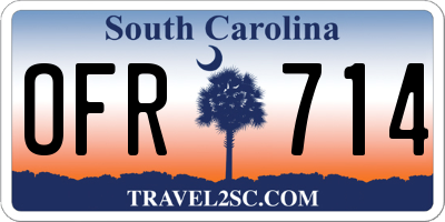 SC license plate OFR714